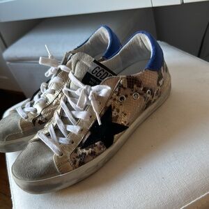 Golden Goose Metallic Snakeskin Sneakers